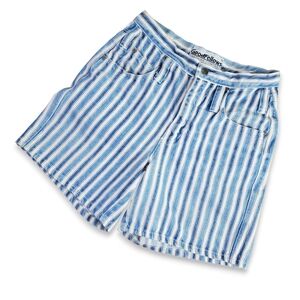 Goodfellows Size 7/8 Shorts Vintage 90s Denim Stripe 100% Cotton 5 Pocket Blue